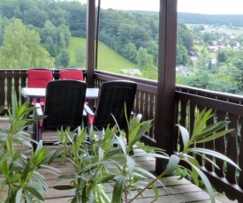 Holiday home in an idyllic setting in the heart of the Erzgebirge mountains with private balcony